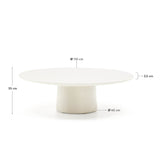 Couchtisch Albanella aus Zement mit glänzend weißem Finish Ø 110 cm