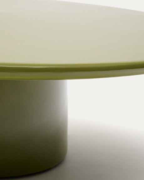 Couchtisch Albanella aus Zement mit glänzend grünem Finish Ø 110 cm - ZEN ZONE Furniture