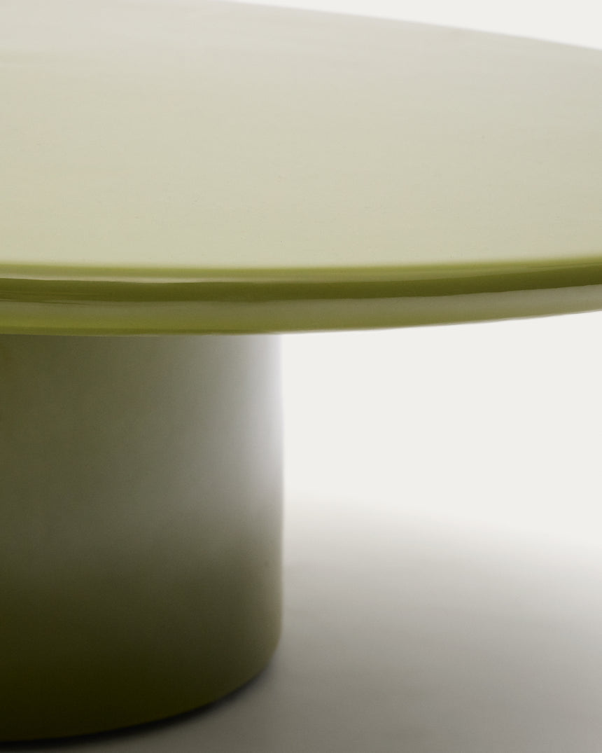 Couchtisch Albanella aus Zement mit glänzend grünem Finish Ø 110 cm - ZEN ZONE Furniture