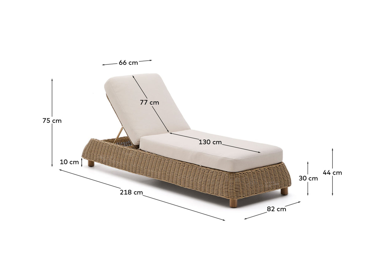 Sonnenliege Meria aus synthetischem Rattan