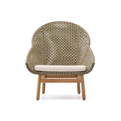Sessel Olbia mit hoher Rückenlehne aus synthetischem Rattan und massivem Teakholz FSC 100 % - ZEN ZONE Furniture