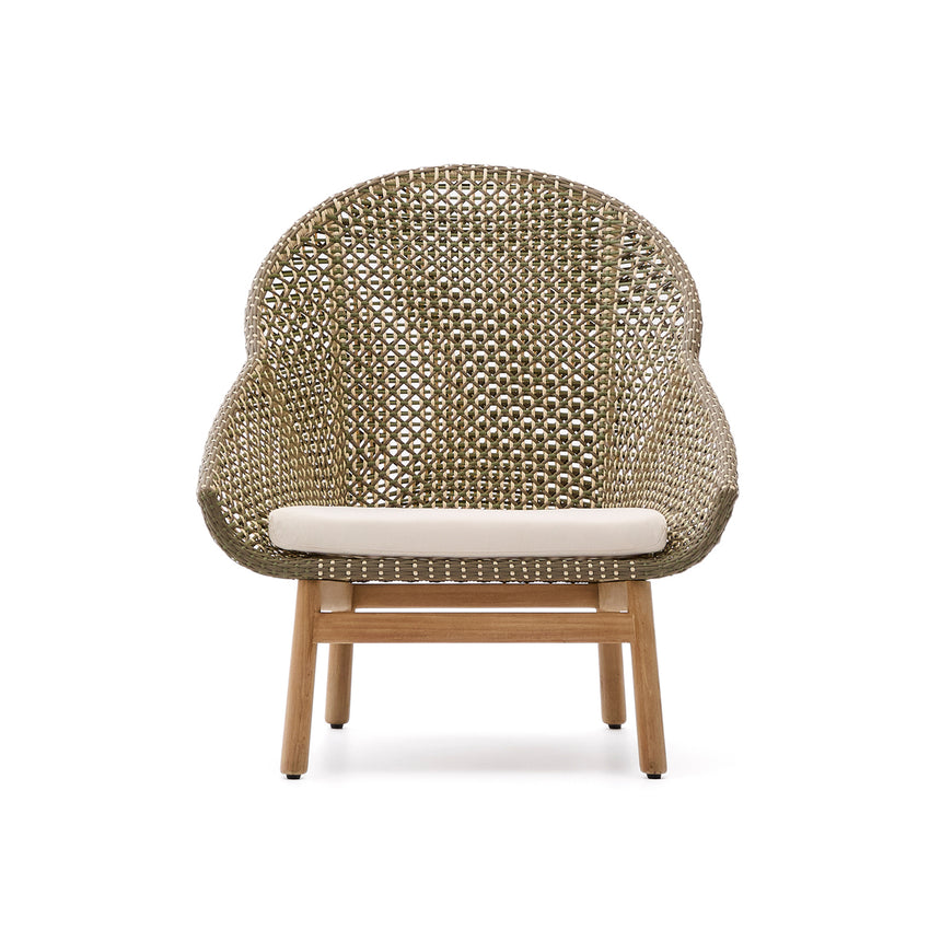 Sessel Olbia mit hoher Rückenlehne aus synthetischem Rattan und massivem Teakholz FSC 100 % - ZEN ZONE Furniture