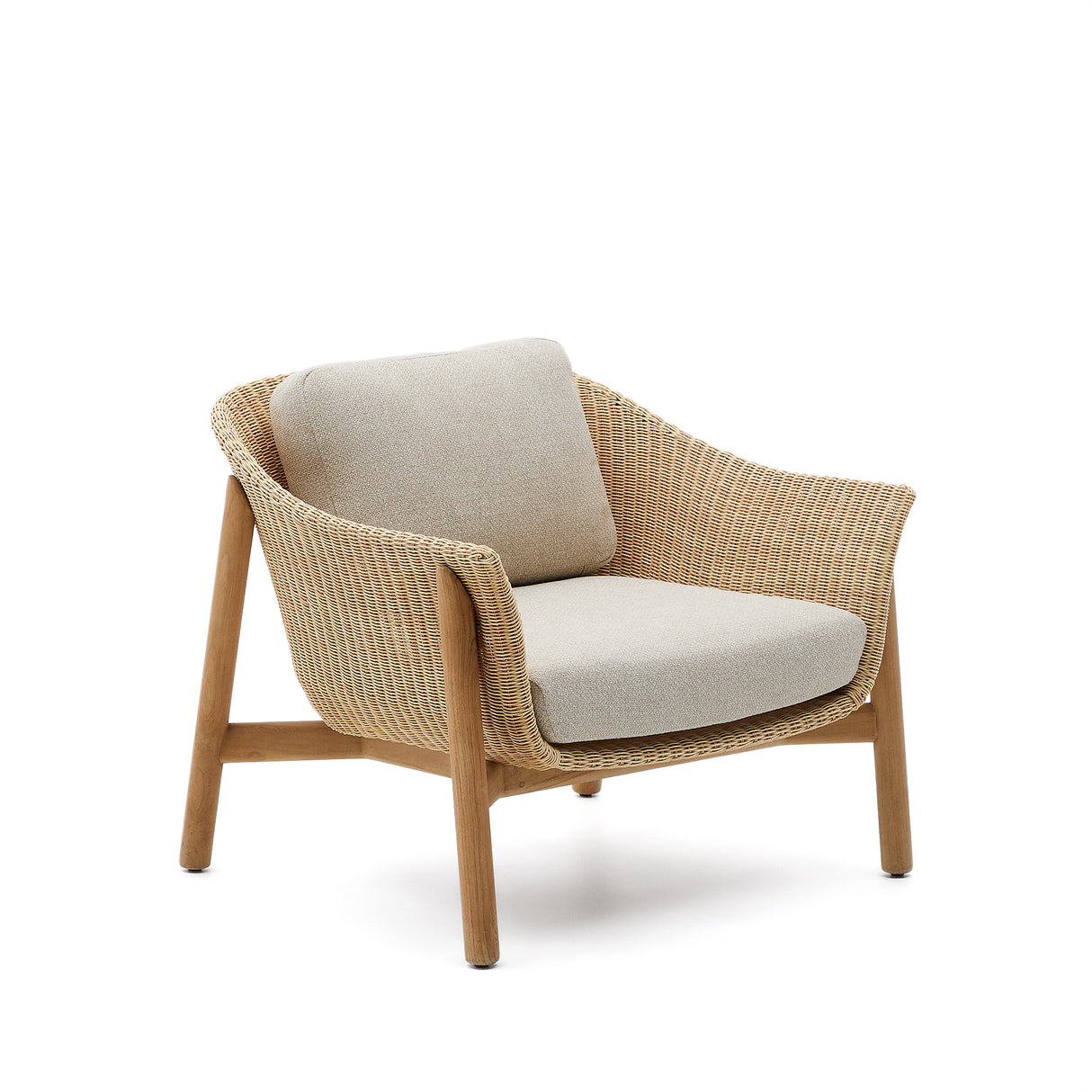 Sessel Galea aus massivem Teakholz und synthetischem Rattan FSC 100%