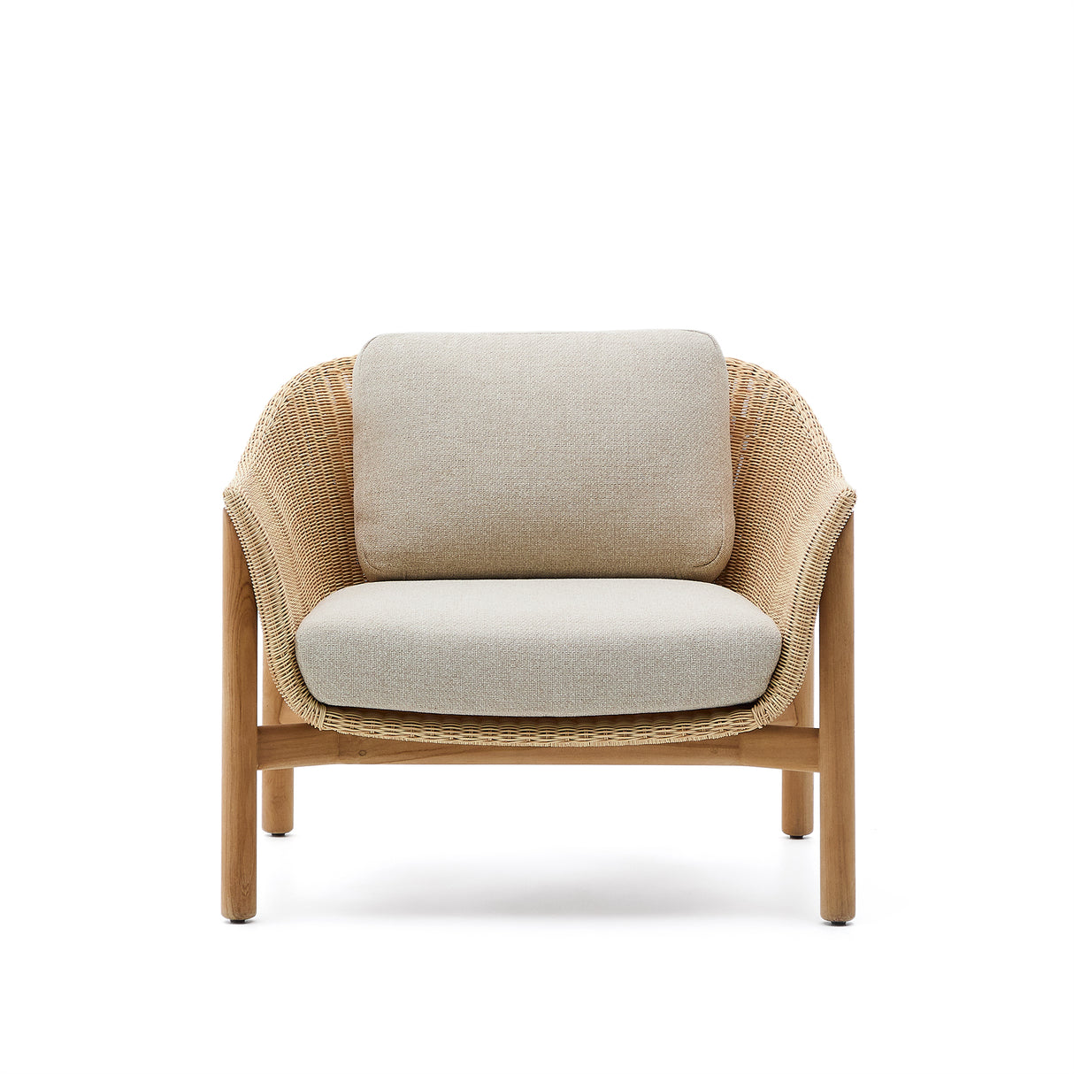 Sessel Galea aus massivem Teakholz und synthetischem Rattan FSC 100%