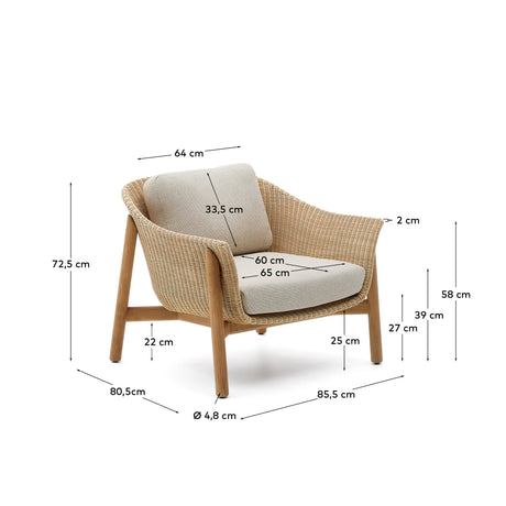 Sessel Galea aus massivem Teakholz und synthetischem Rattan FSC 100% - ZEN ZONE Furniture