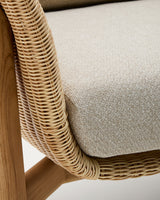 Sessel Galea aus massivem Teakholz und synthetischem Rattan FSC 100%