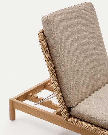 Sonnenliege Galea aus massivem Teakholz und synthetischem Rattan FSC 100% - ZEN ZONE Furniture