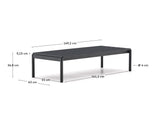 Couchtisch Sorells aus grauem Aluminium 63 x 144,6 cm - ZEN ZONE Furniture