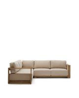 5-Sitzer-Ecksofa Ambra aus massivem Akazienholz mit hellem Finish 248 cm - ZEN ZONE Furniture