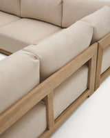5-Sitzer-Ecksofa Ambra aus massivem Akazienholz mit hellem Finish 248 cm - ZEN ZONE Furniture