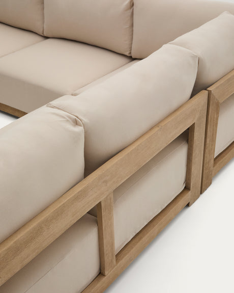 5-Sitzer-Ecksofa Ambra aus massivem Akazienholz mit hellem Finish 248 cm - ZEN ZONE Furniture
