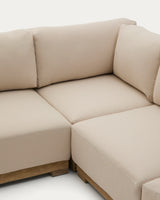 5-Sitzer-Ecksofa Ambra aus massivem Akazienholz mit hellem Finish 248 cm - ZEN ZONE Furniture