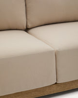 5-Sitzer-Ecksofa Ambra aus massivem Akazienholz mit hellem Finish 248 cm - ZEN ZONE Furniture