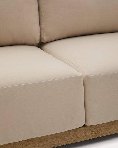 5-Sitzer-Ecksofa Ambra aus massivem Akazienholz mit hellem Finish 248 cm - ZEN ZONE Furniture