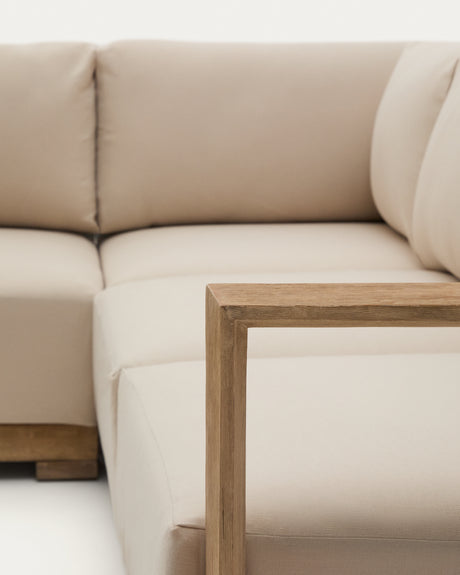 5-Sitzer-Ecksofa Ambra aus massivem Akazienholz mit hellem Finish 248 cm - ZEN ZONE Furniture