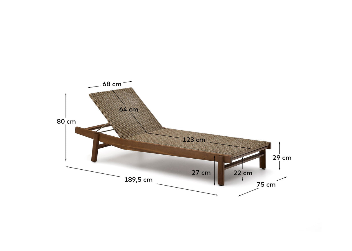 Sonnenliege Itani aus massivem Teakholz und synthetischem Rattan FSC 100%