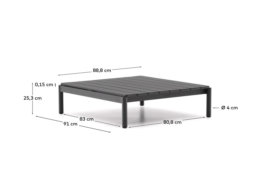 Couchtisch Sorells aus grauem Aluminium 89 x 91 cm - ZEN ZONE Furniture