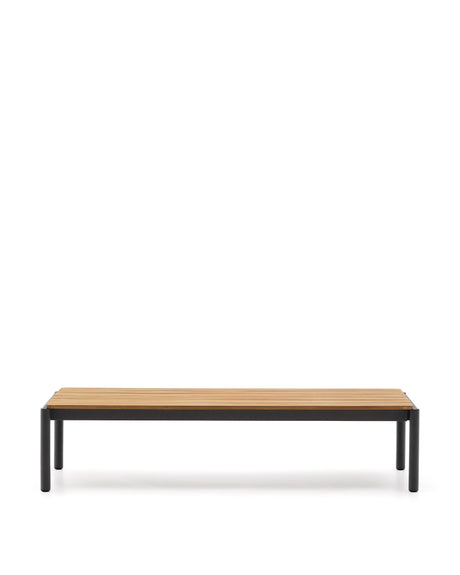Couchtisch Sorells aus grauem Aluminium und Teakholz 63 x 144,6 cm FSC 100% - ZEN ZONE Furniture