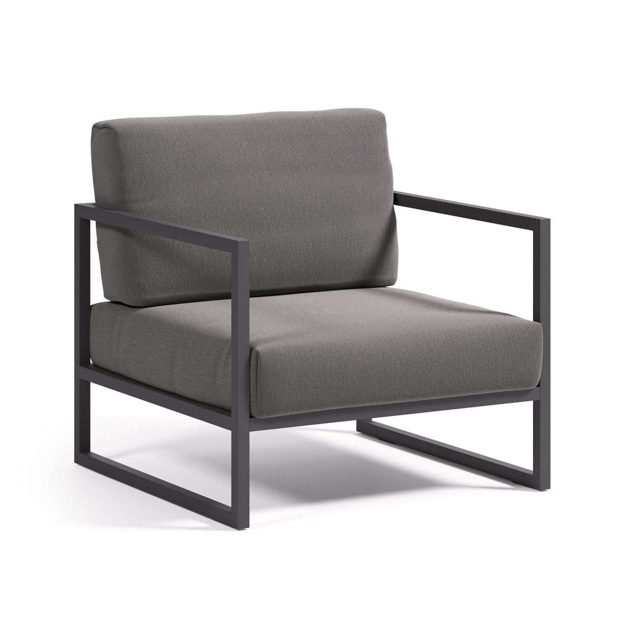 Comova Sessel 100% outdoor dunkelgrau und aus schwarzem Aluminium - ZEN ZONE Furniture