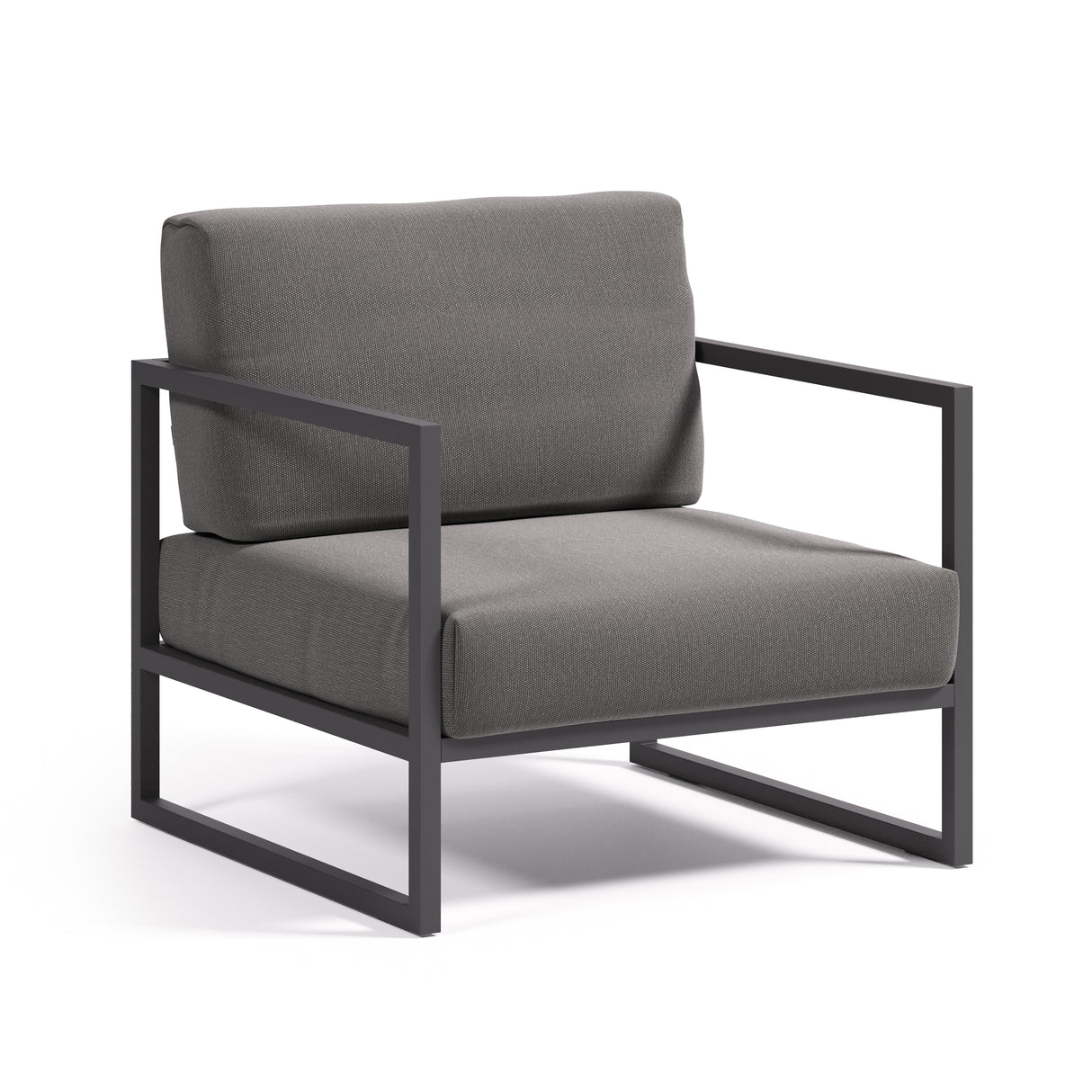 Comova Sessel 100% outdoor dunkelgrau und aus schwarzem Aluminium - ZEN ZONE Furniture