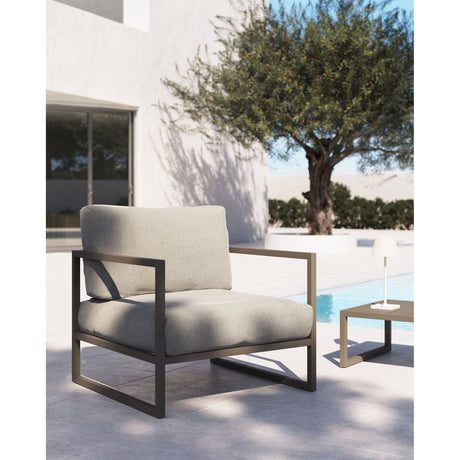 Comova Sessel 100% outdoor hellgrau und Aluminium grün - ZEN ZONE