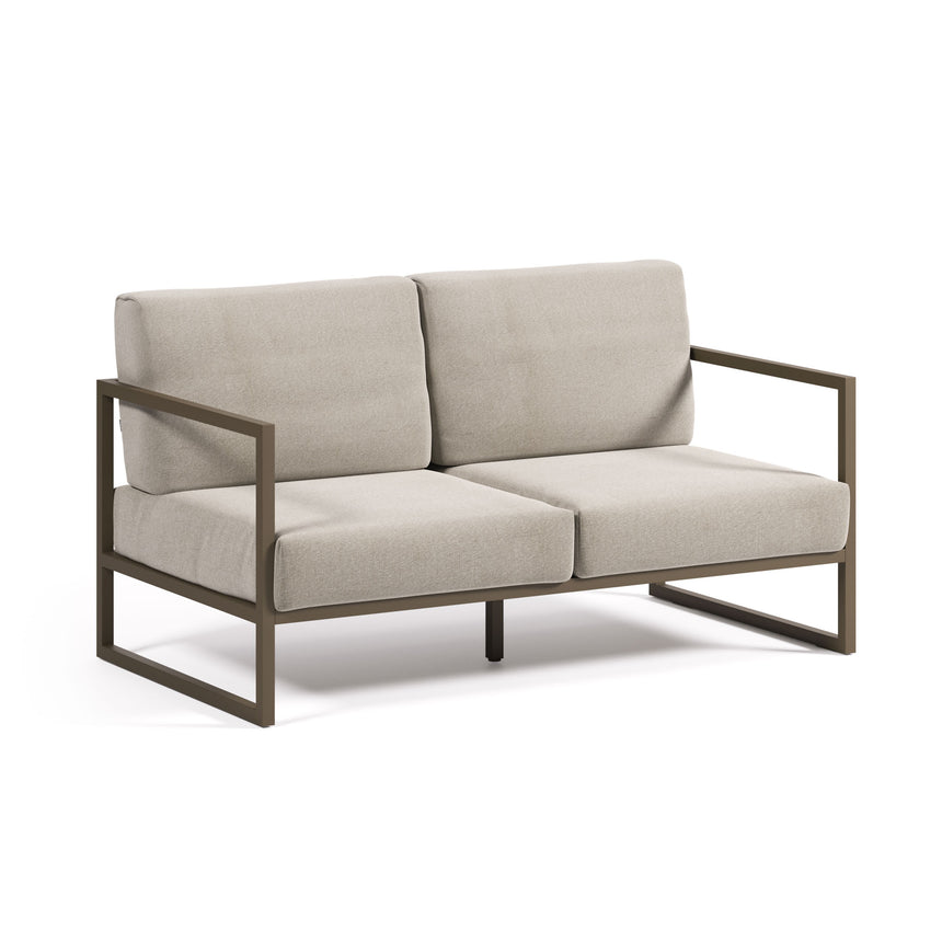 Comova 2-Sitzer Sofa 100% outdoor hellgrau und Aluminium grün 150 cm - ZEN ZONE Furniture