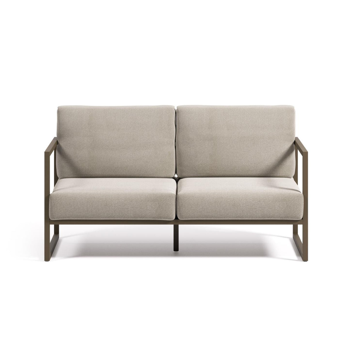 Comova 2-Sitzer Sofa 100% outdoor hellgrau und Aluminium grün 150 cm - ZEN ZONE