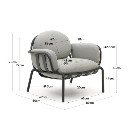 Joncols Gartensessel aus Aluminium mit Finish in Grau - ZEN ZONE Furniture