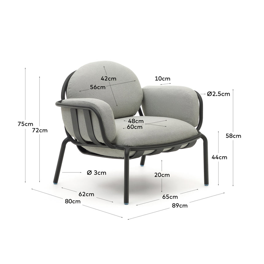 Joncols Gartensessel aus Aluminium mit Finish in Grau - ZEN ZONE Furniture