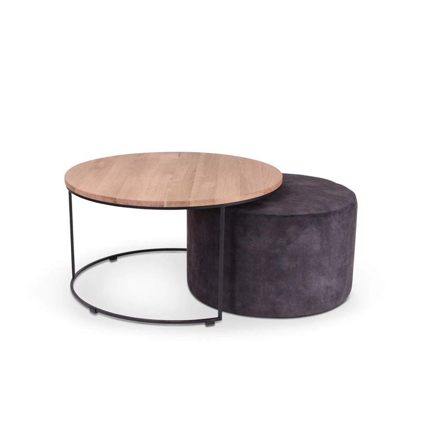 Beistelltisch Natur schwarzes Metallgestell 60x60 FARO - ZEN ZONE Furniture