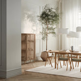 Cord Highboard, aus Eiche, geölt, Ausführung mit Cord, 90x45 cm
