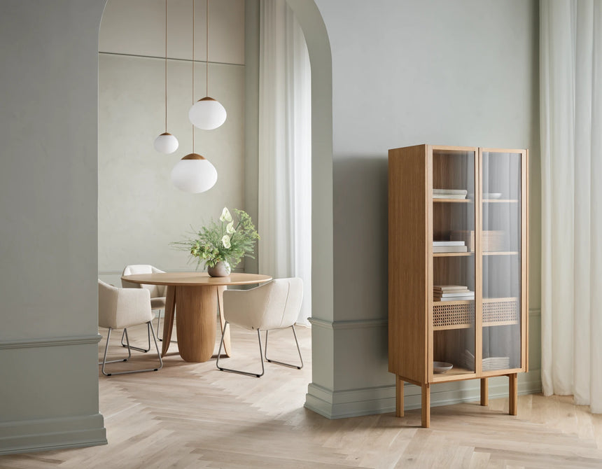 Cana Highboard tall, made of oak, oiled, 82x40 cm