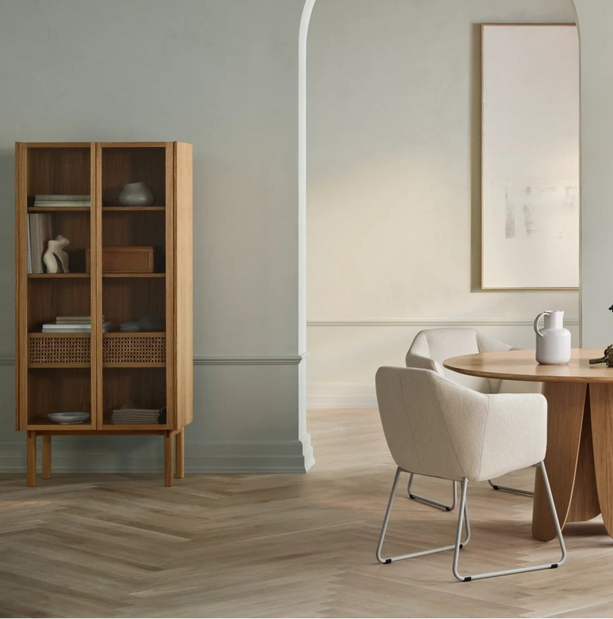 Cana Highboard tall, made of oak, oiled, 82x40 cm