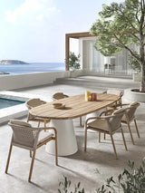 Gartenstuhl Lugano aus Teakholz mit tonfarbenen Kissen, 57x62x75 cm - ZEN ZONE Furniture