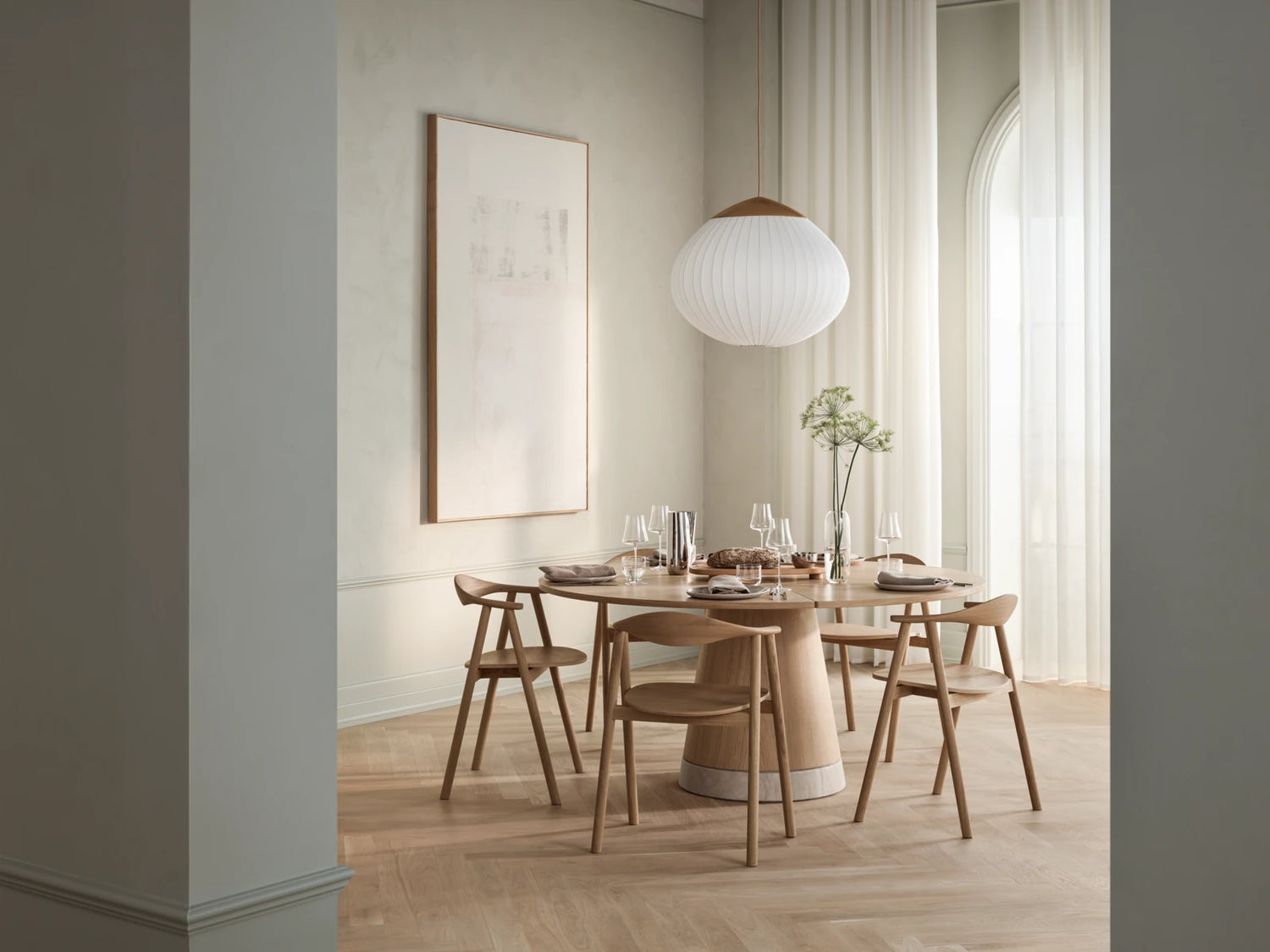 Piro Esstisch aus Eiche / Furnier geölt Ø160 cm - ZEN ZONE Furniture