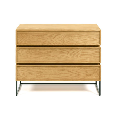 Taiana Kommode mit 3 Schubladen mit Eichenfurnier und schwarzer Stahlstruktur 100 x 78 cm - ZEN ZONE Furniture