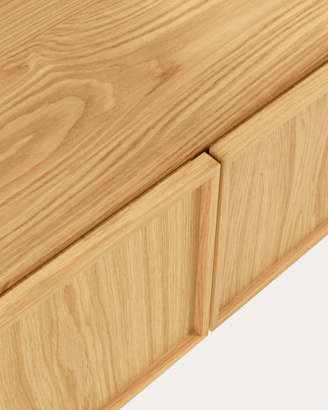 Taiana TV-Schrank 2 Türen Eichenfurnier und Stahlgestell mit schwarzem Finish 112 x 51 cm - ZEN ZONE Furniture