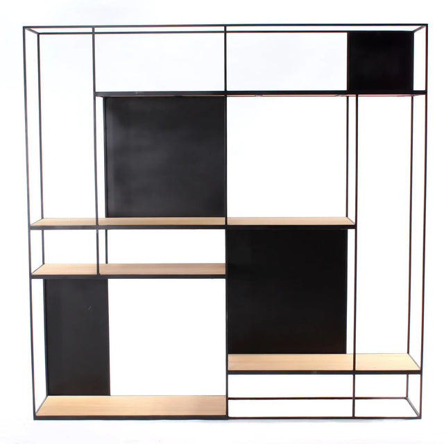 Regal Rubic aus Eichenfurnier in schwarz, 180x35x180 cm - ZEN ZONE Furniture