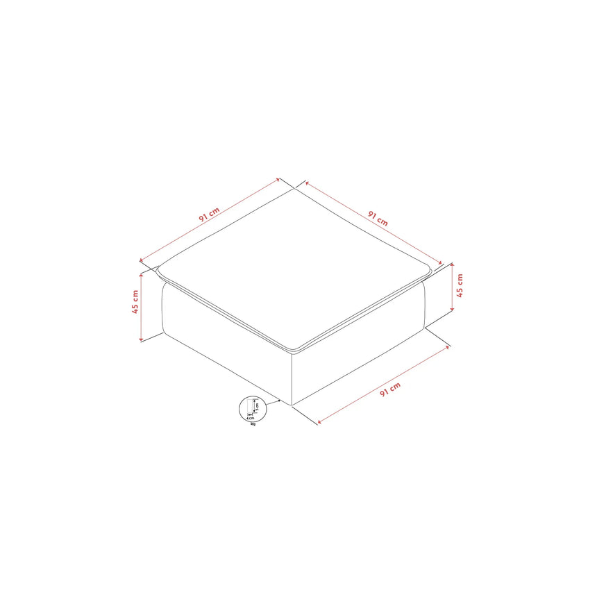 RAWLINS Fußhocker in Rachel grün, 91x91x45 cm - ZEN ZONE Furniture