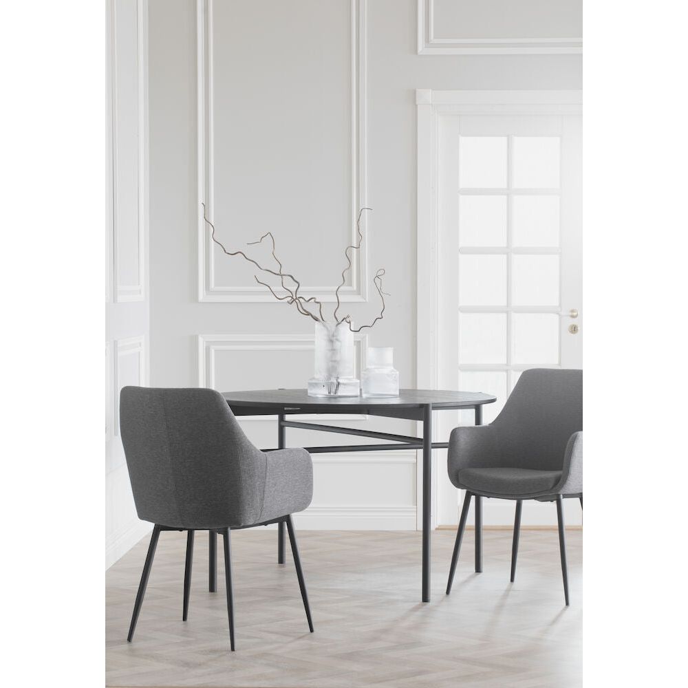 REILY Esszimmerstuhl Grau/Schwarz 55x61x86cm - ZEN ZONE