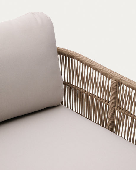 2er-Sonnenliege Catalina aus beigem Seil und massivem Akazienholz FSC 100% - ZEN ZONE Furniture