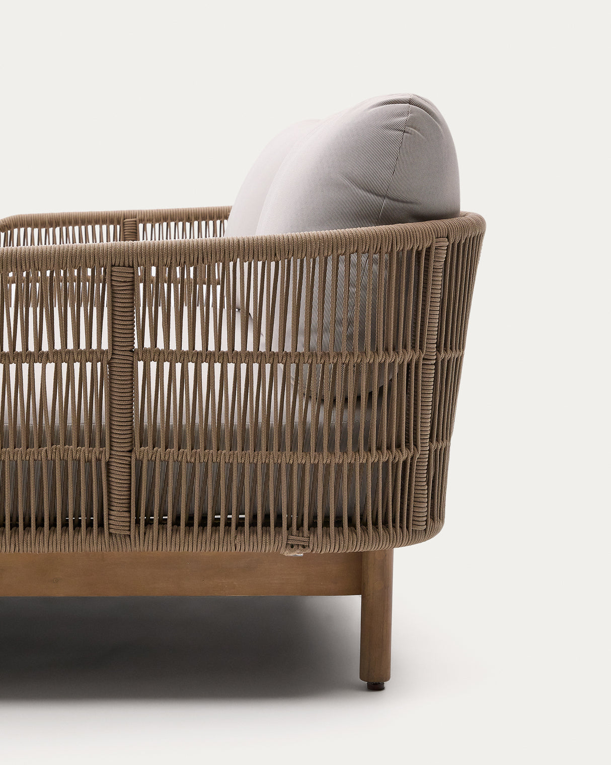 2er-Sonnenliege Catalina aus beigem Seil und massivem Akazienholz FSC 100% - ZEN ZONE Furniture
