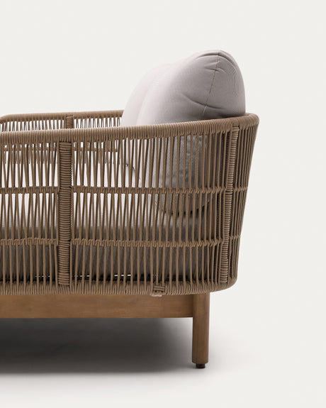 2er-Sonnenliege Catalina aus beigem Seil und massivem Akazienholz FSC 100% - ZEN ZONE Furniture
