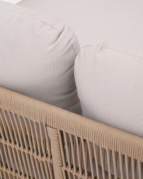 2er-Sonnenliege Catalina aus beigem Seil und massivem Akazienholz FSC 100% - ZEN ZONE Furniture
