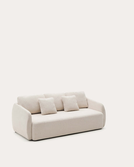 Schlafsofa Laira 3-Sitzer in Chenille ecru 225 cm FSC Mix Credit - ZEN ZONE Furniture