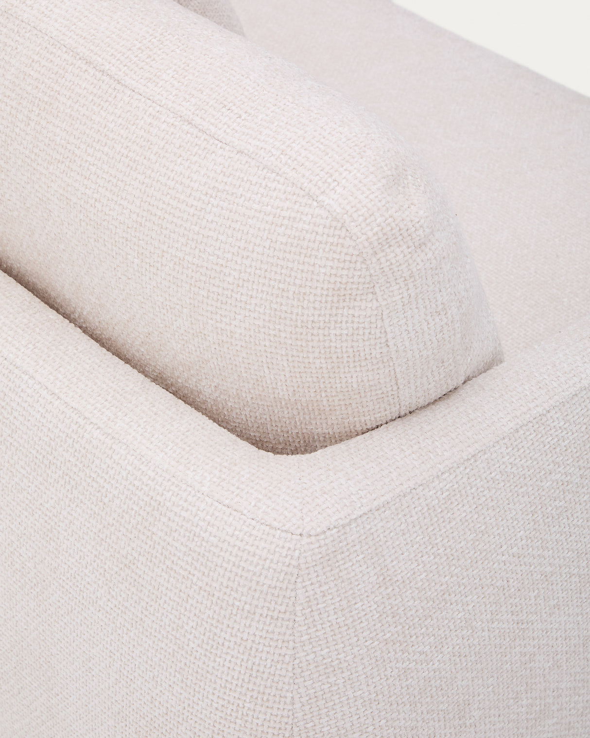 Schlafsofa Laira 3-Sitzer in Chenille mit Chaiselongue rechts ecru 246 cm FSC Mix Credit - ZEN ZONE Furniture