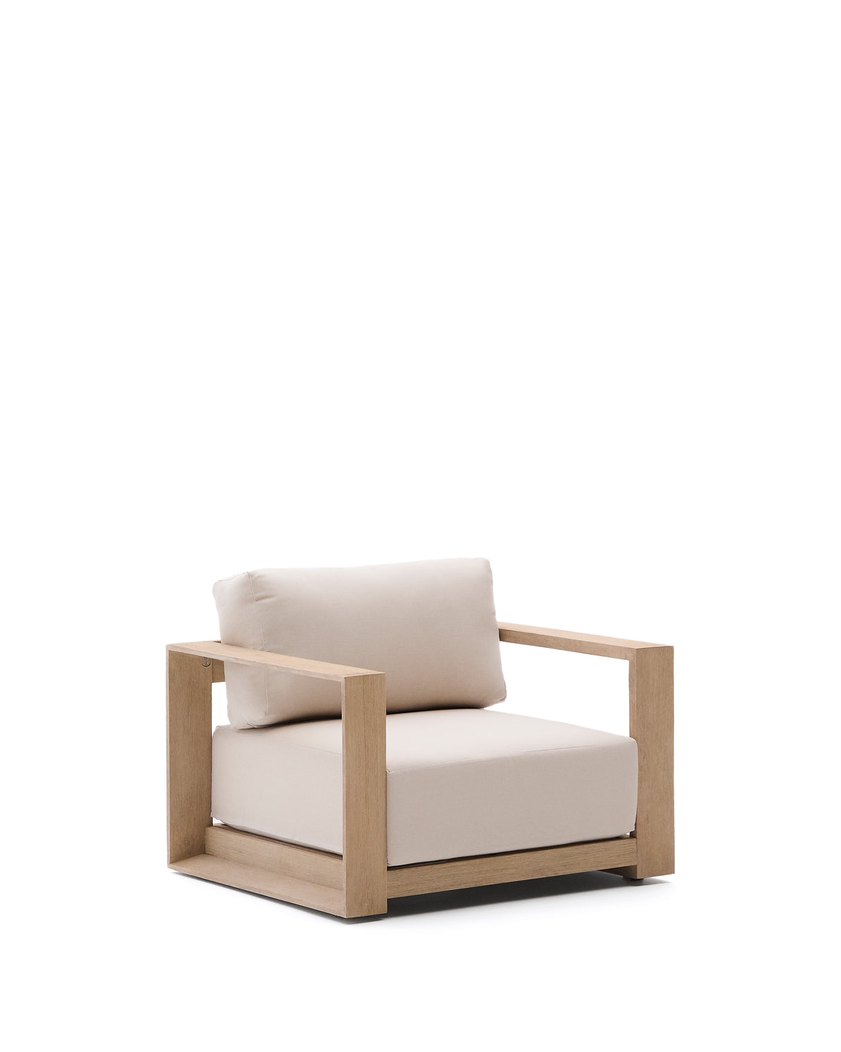 Sessel Ambra aus massivem Akazienholz mit hellem Finish