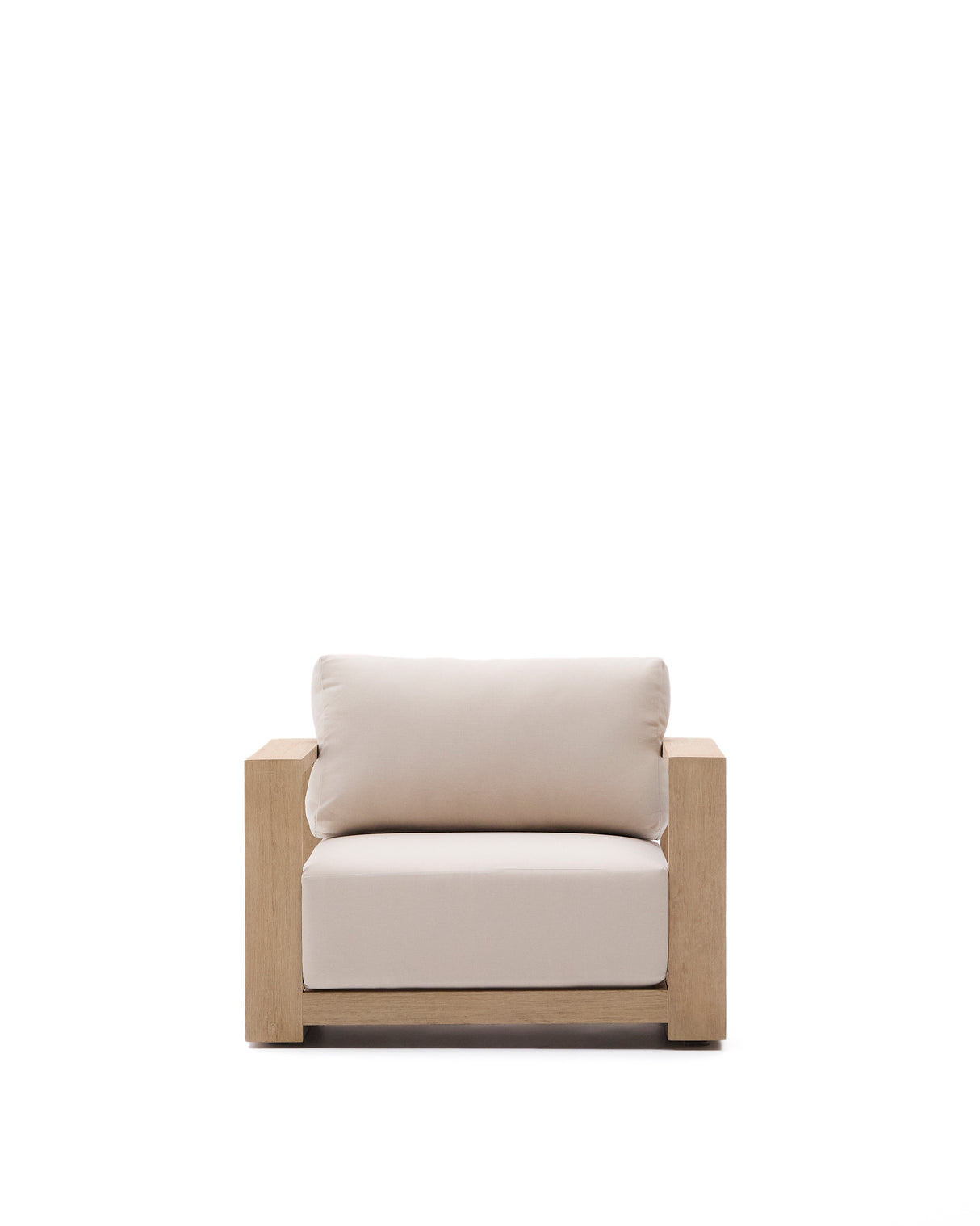 Sessel Ambra aus massivem Akazienholz mit hellem Finish