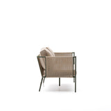 2-Sitzer-Outdoor-Sofa Zivia aus écrufarbenem Seil und grün verzinktem Stahl 178 cm - ZEN ZONE Furniture
