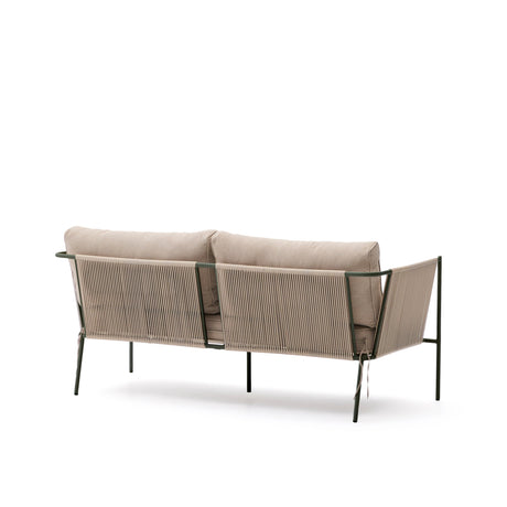 2-Sitzer-Outdoor-Sofa Zivia aus écrufarbenem Seil und grün verzinktem Stahl 178 cm - ZEN ZONE Furniture